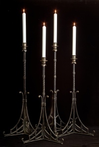Two 36" and two 42" altar candlesticks for St. Patrick's Catholic Church.
